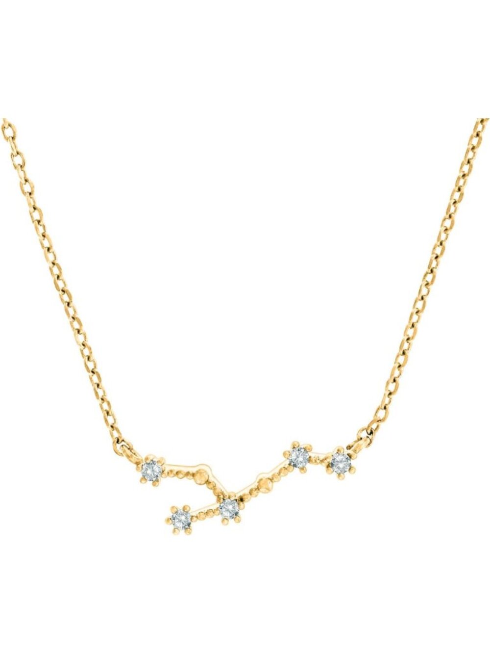 14K Gold Plated Zodiac Constellation Necklace | Astrology Choker with CZ Pendant